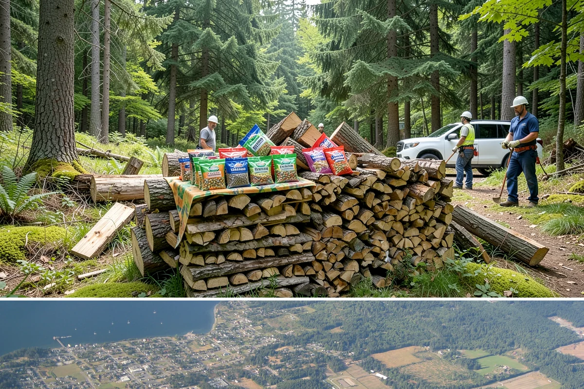 Firewood Splitting in Coupeville, Island County, WA - Split in the spring so the wood has the warm, drier months to finish seasoning.