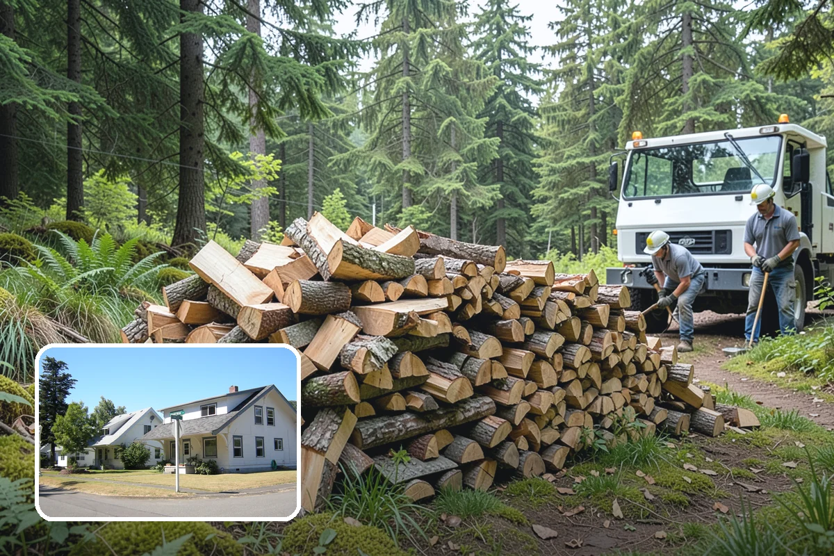 Firewood Splitting in DuPont, Pierce County, WA - Splitting speeds up drying in a damp climate