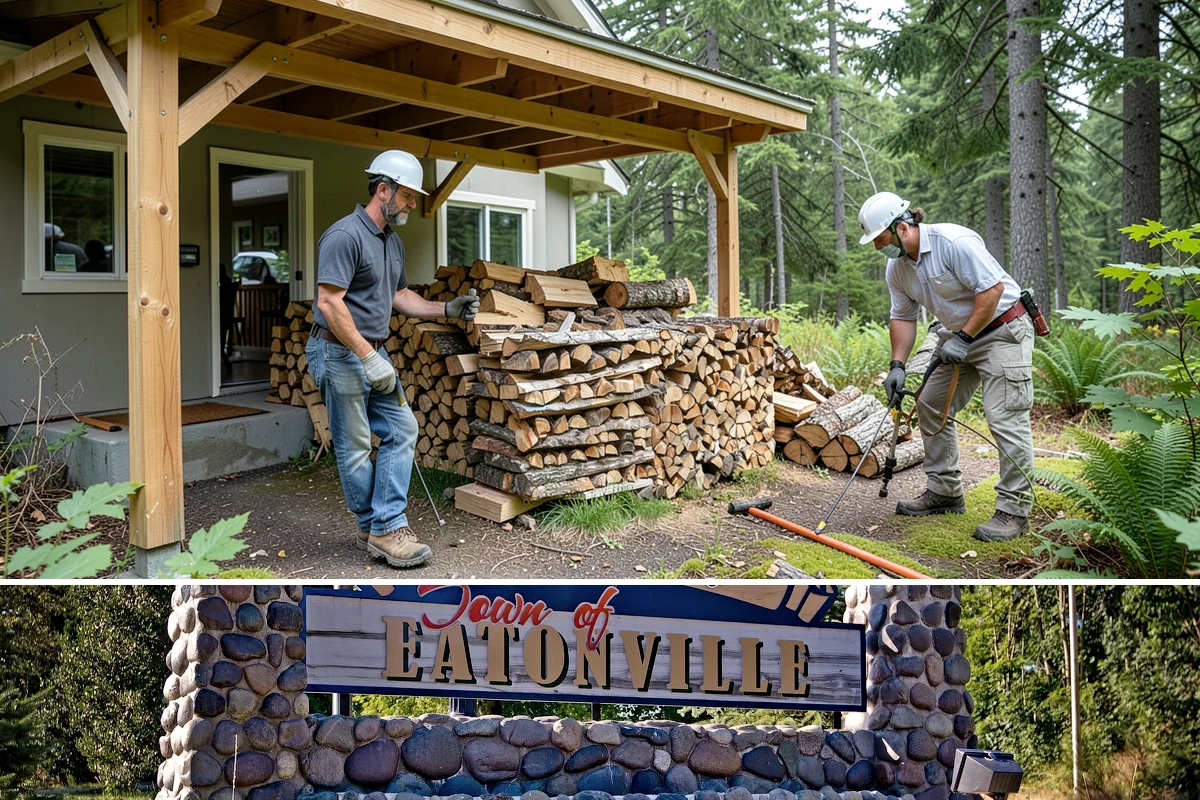 Firewood Splitting in Eatonville, Pierce County, WA - Split in the spring so the wood has the warm, drier months to finish seasoning.