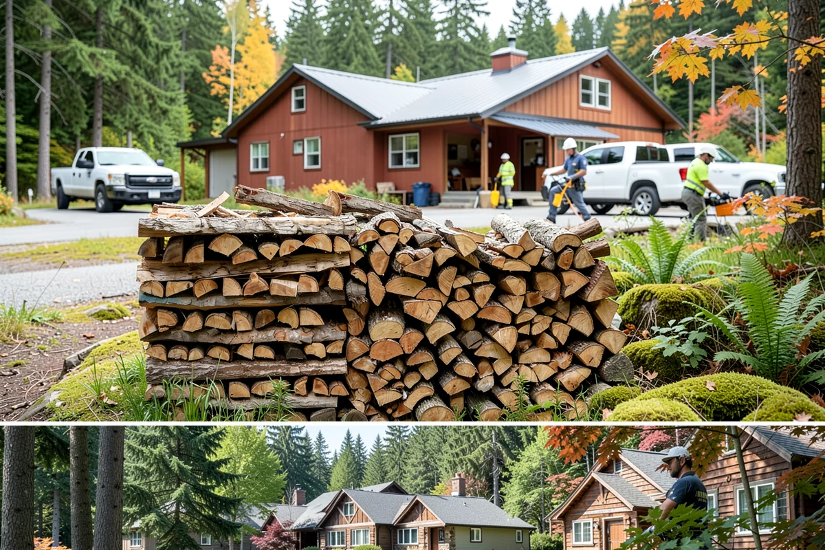 Firewood Splitting in Edgewood, WA - Split in the spring so the wood has the warm, drier months to finish seasoning.