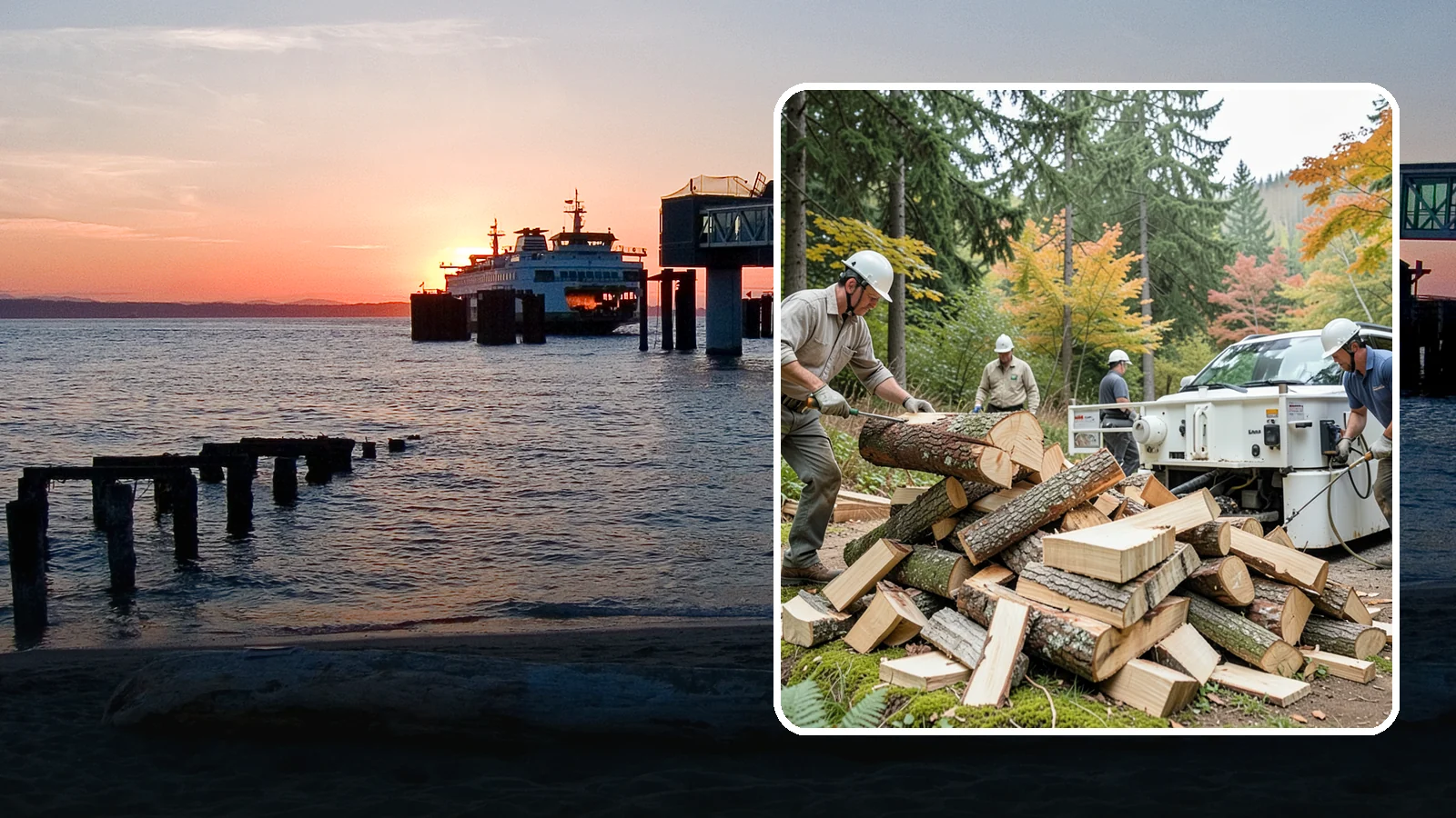 Firewood Splitting in Edmonds, Snohomish County, WA - Firewood splitting that opens up rounds for faster drying and easier handling.