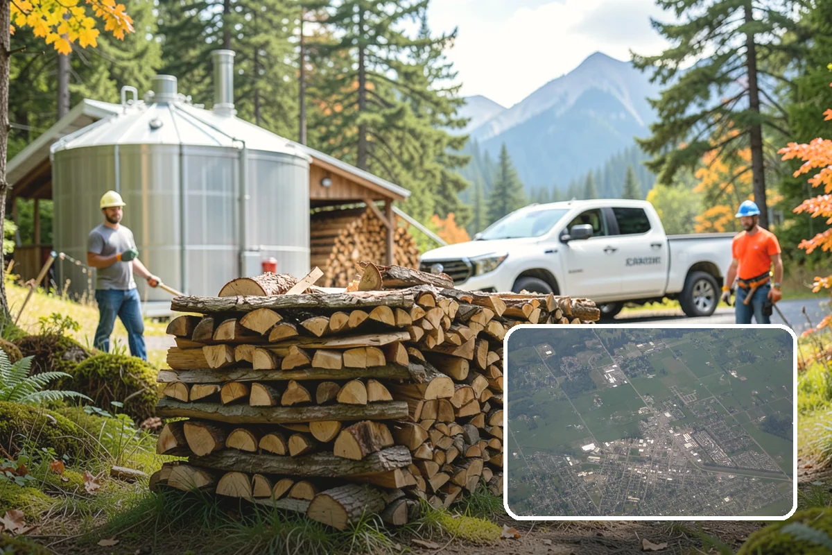 Firewood Splitting in Enumclaw, King County, WA - Splitting speeds up drying in a damp climate