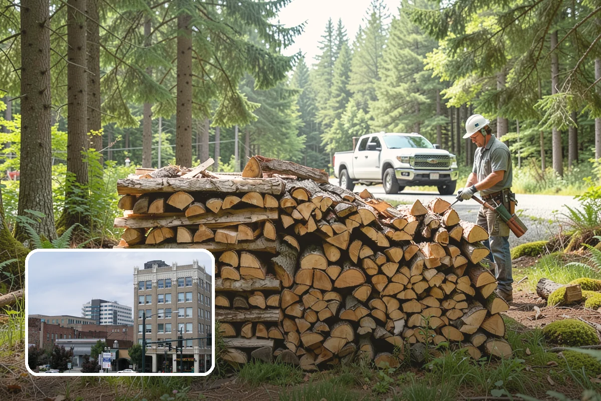 Firewood Splitting in Everett, Snohomish County, WA - Splitting speeds up drying in a damp climate
