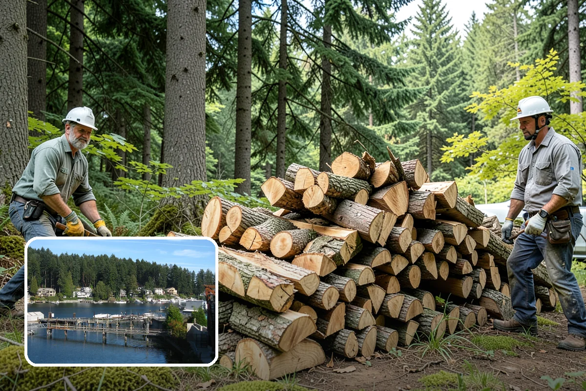 Firewood Splitting in Gig Harbor, Pierce County, WA - Splitting speeds up drying in a damp climate