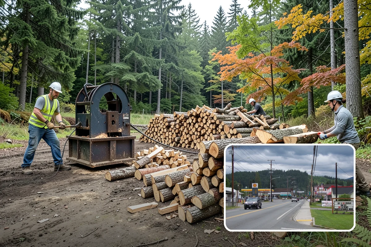 Firewood Splitting in Granite Falls, Snohomish County, WA - Splitting speeds up drying in a damp climate