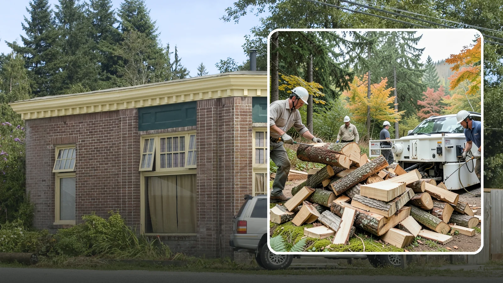 Firewood Splitting in Hamilton, Skagit County, WA - Firewood splitting that opens up rounds for faster drying and easier handling.