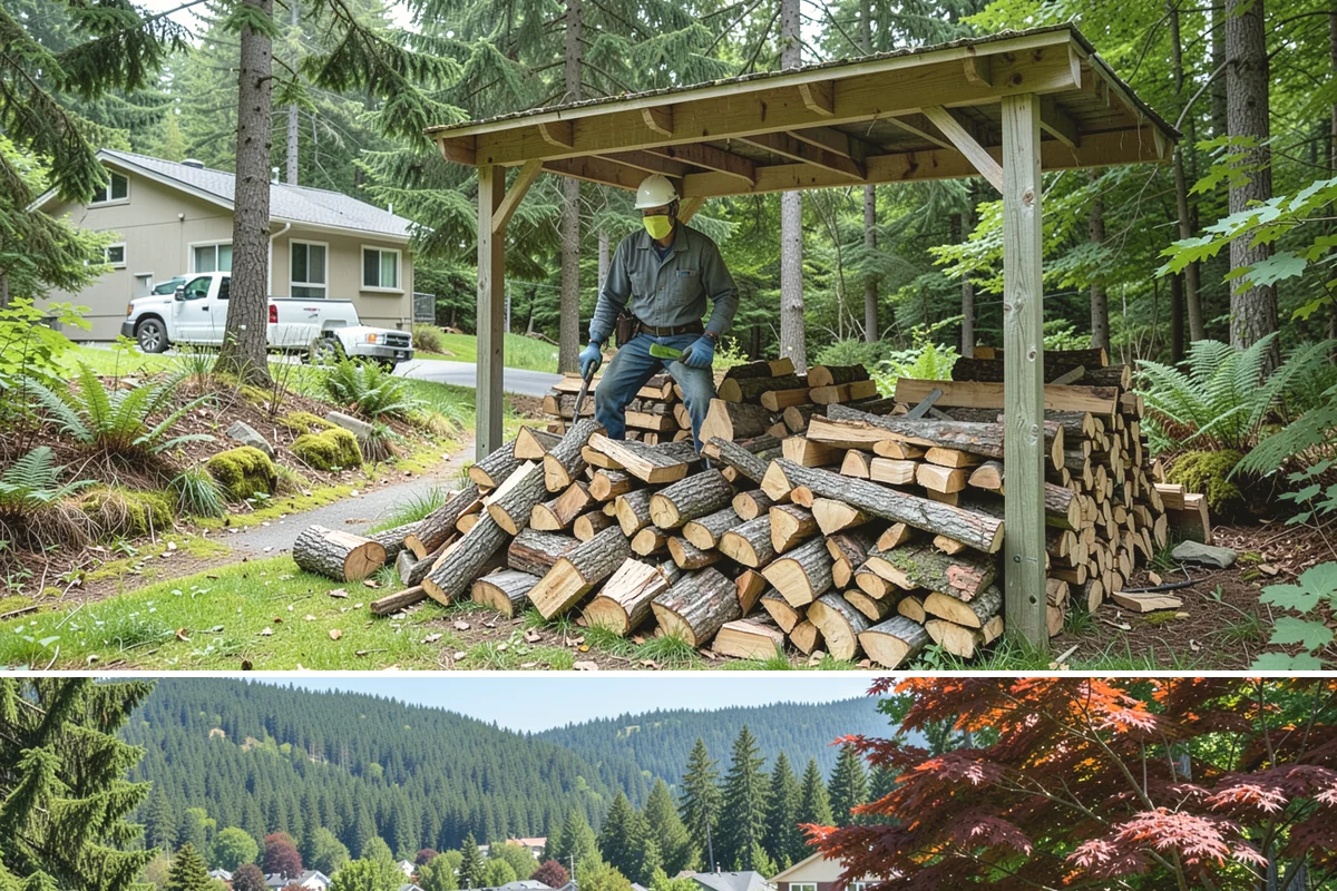 Firewood Splitting in Index, Snohomish County, WA - Split in the spring so the wood has the warm, drier months to finish seasoning.
