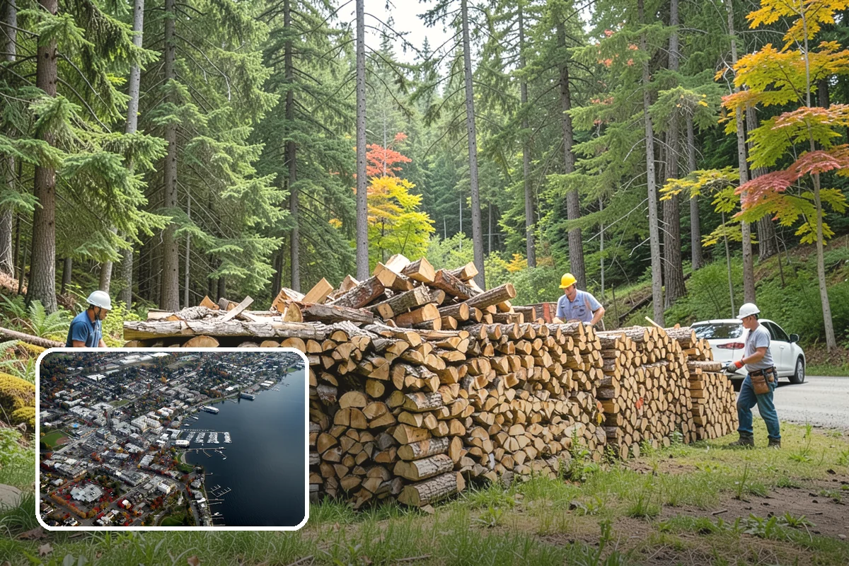 Firewood Splitting in Kirkland, King County, WA - Splitting speeds up drying in a damp climate