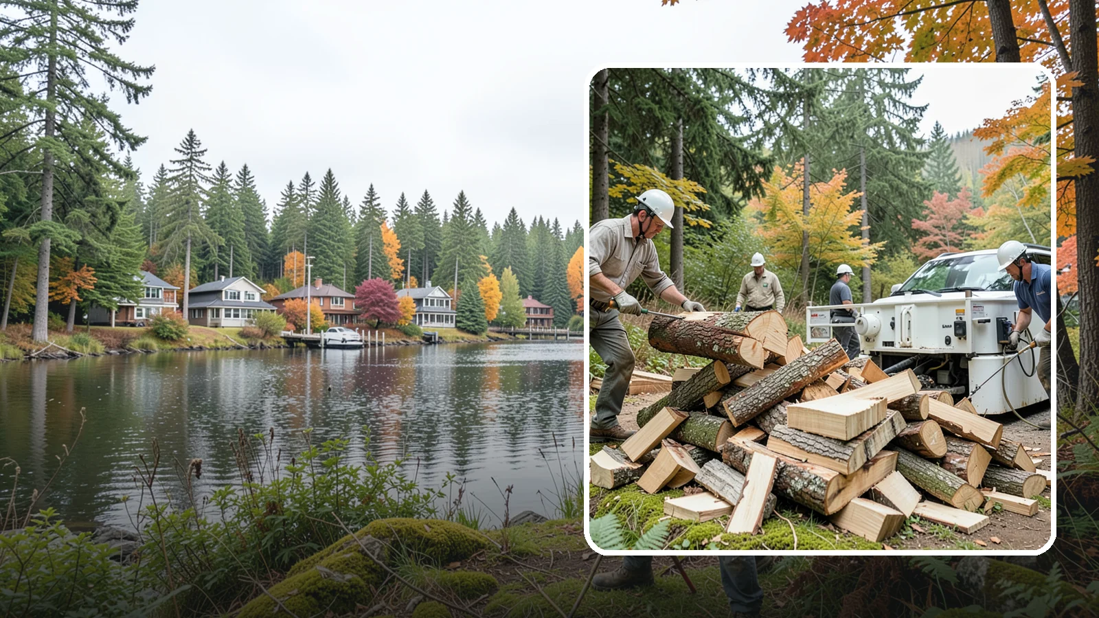 Firewood Splitting in La Conner, Skagit County, WA - Firewood splitting that opens up rounds for faster drying and easier handling.