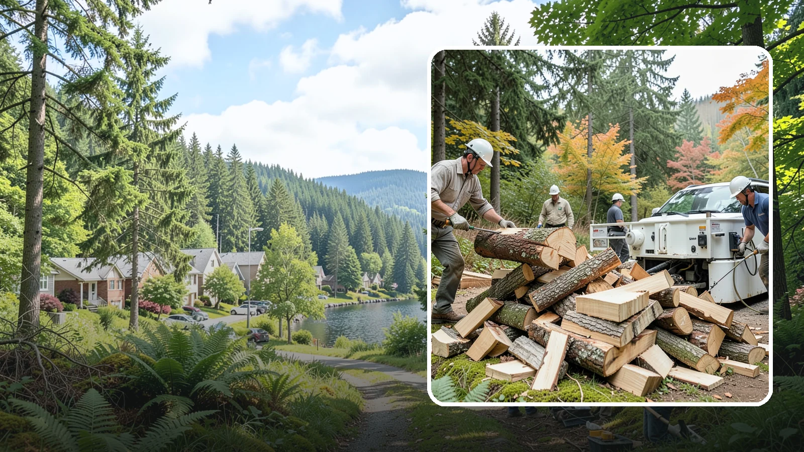 Firewood Splitting in Lake Forest Park, King County, WA - Firewood splitting that opens up rounds for faster drying and easier handling.