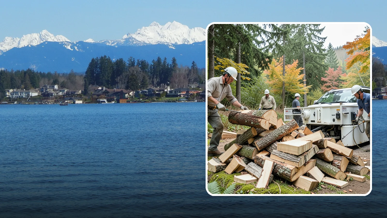Firewood Splitting in Lake Stevens, Snohomish County, WA - Firewood splitting that opens up rounds for faster drying and easier handling.