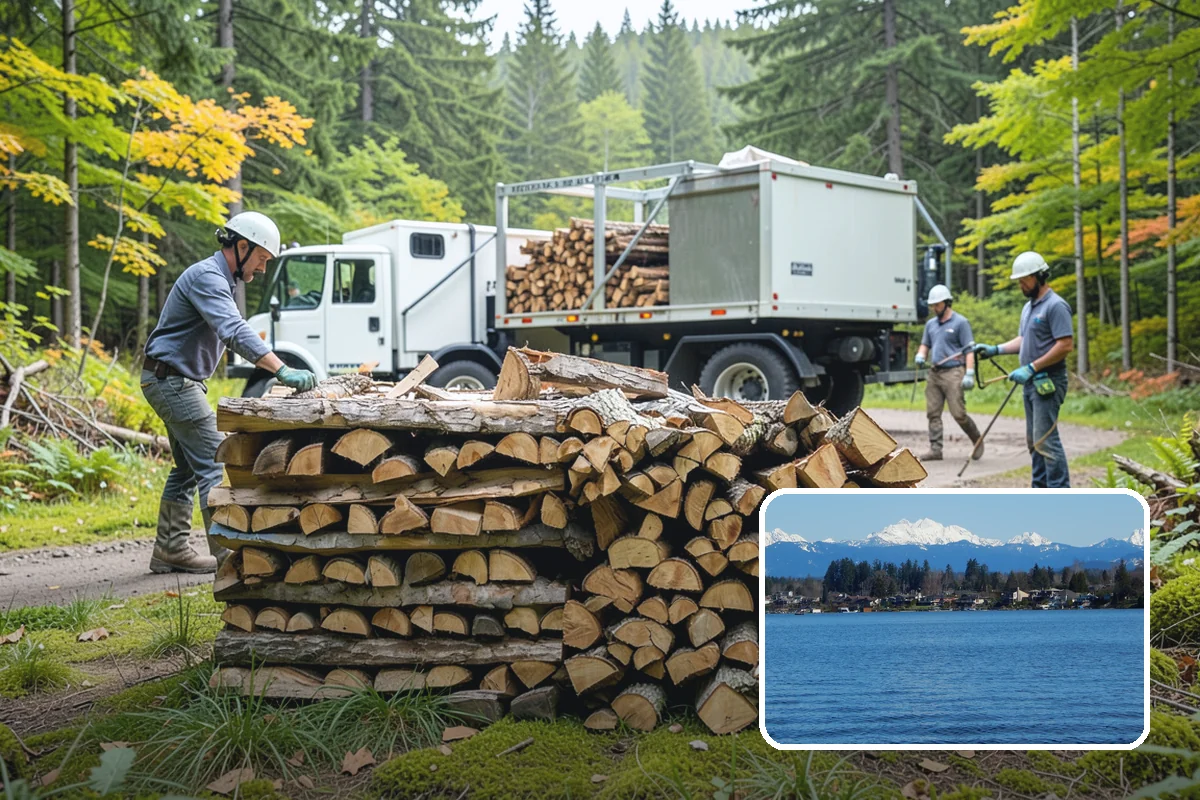 Firewood Splitting in Lake Stevens, Snohomish County, WA - Splitting speeds up drying in a damp climate