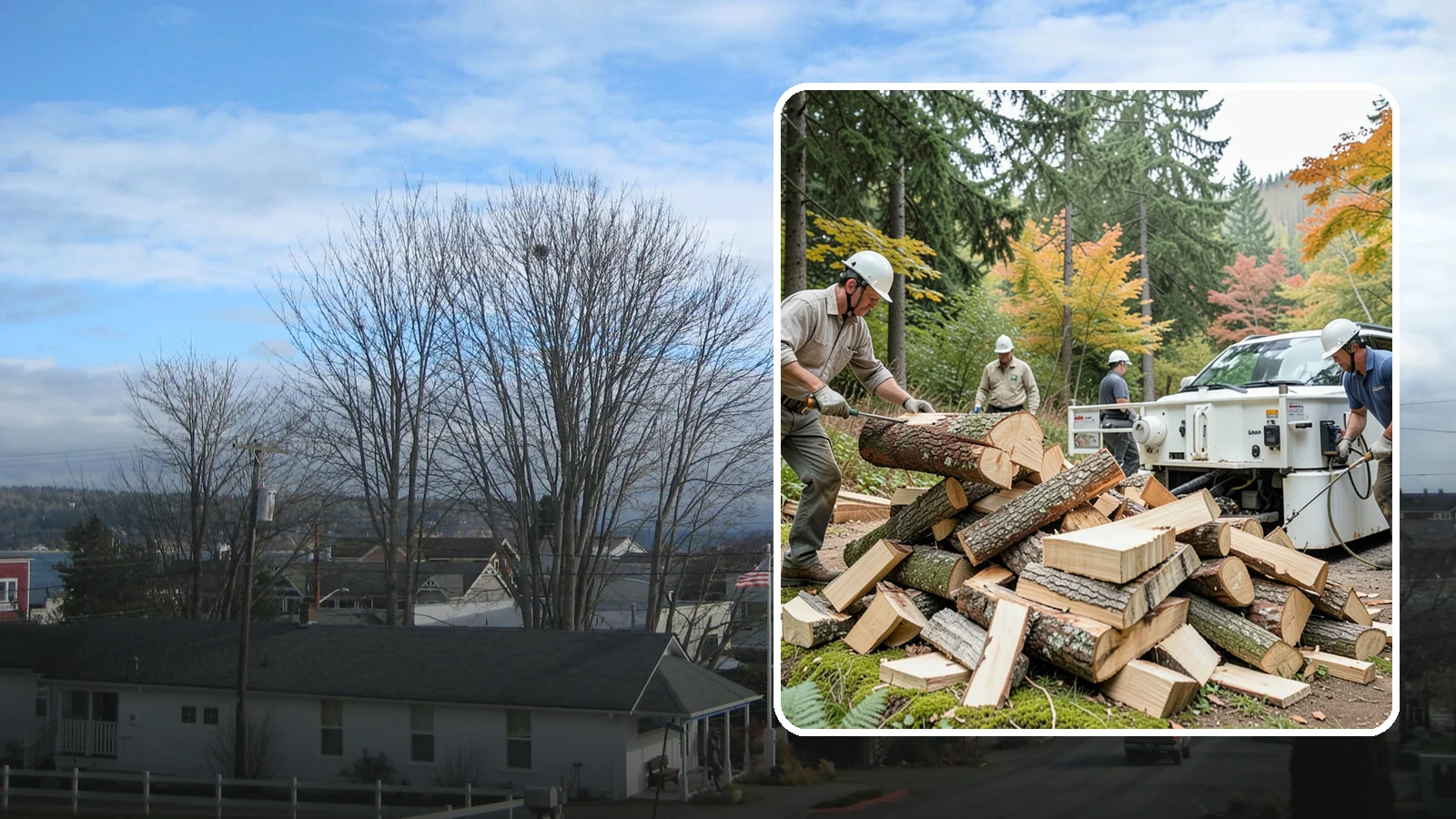 Firewood Splitting in Langley, Island County, WA - Firewood splitting that opens up rounds for faster drying and easier handling.