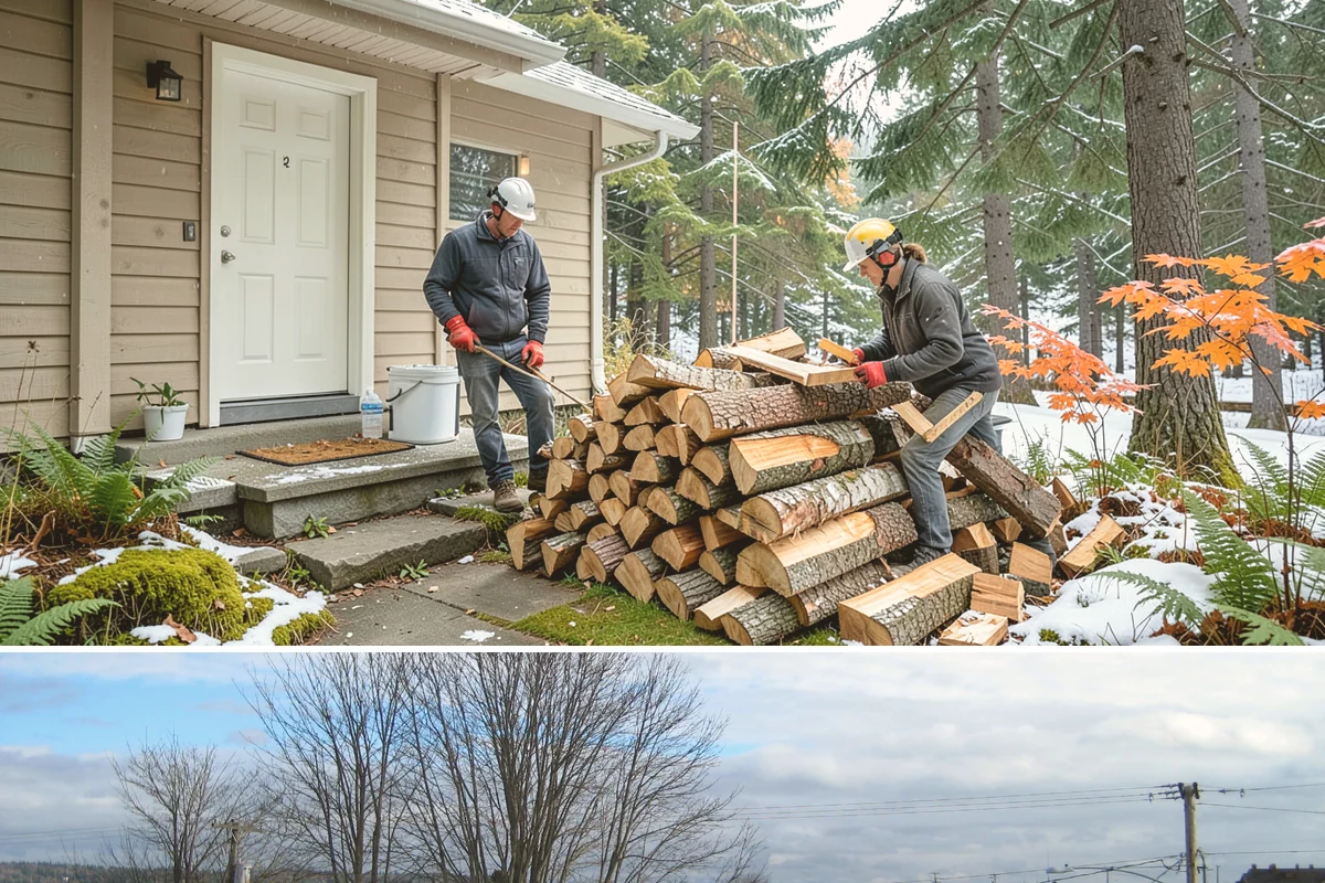 Firewood Splitting in Langley, Island County, WA - Split in the spring so the wood has the warm, drier months to finish seasoning.