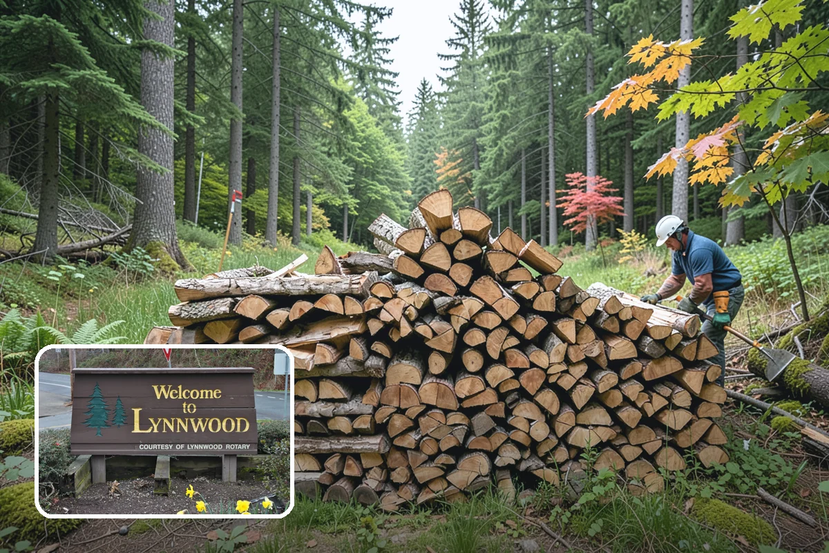 Firewood Splitting in Lynnwood, Snohomish County, WA - Splitting speeds up drying in a damp climate