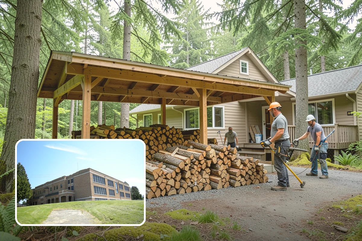 Firewood Splitting in Maple Valley, King County, WA - Splitting speeds up drying in a damp climate