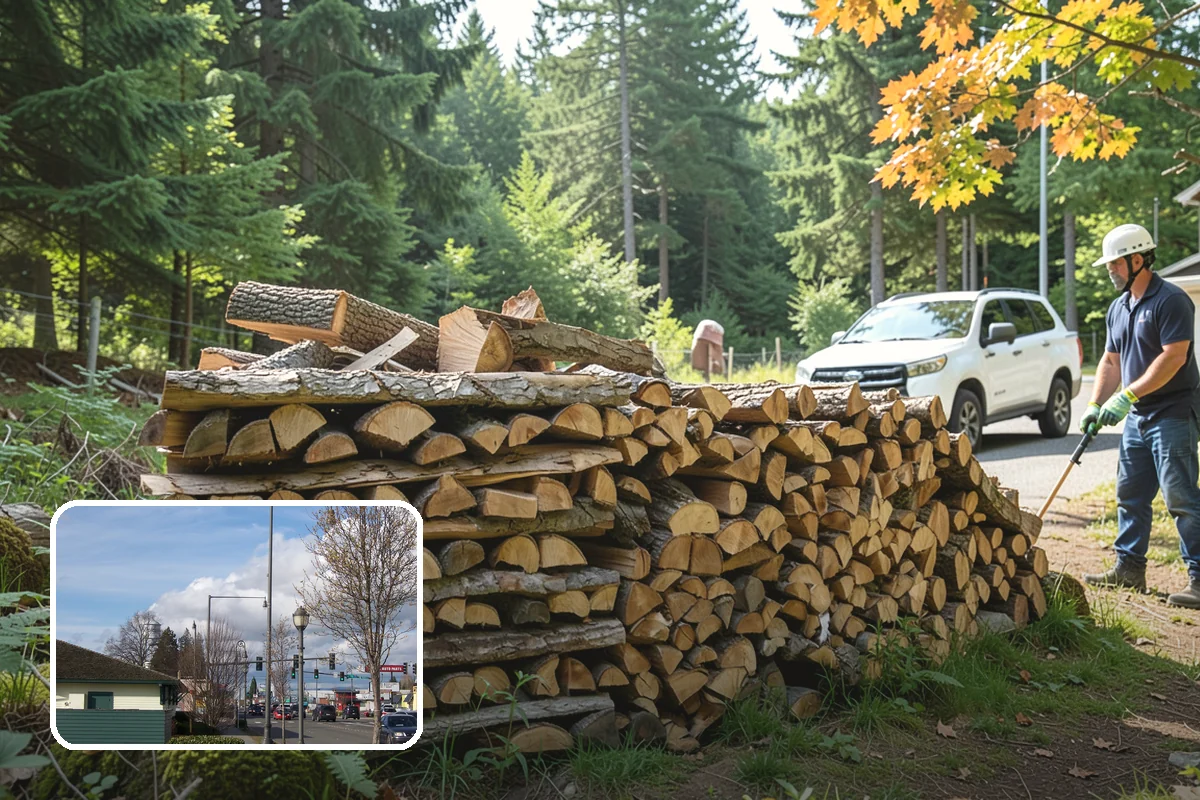 Firewood Splitting in Marysville, Snohomish County, WA - Splitting speeds up drying in a damp climate