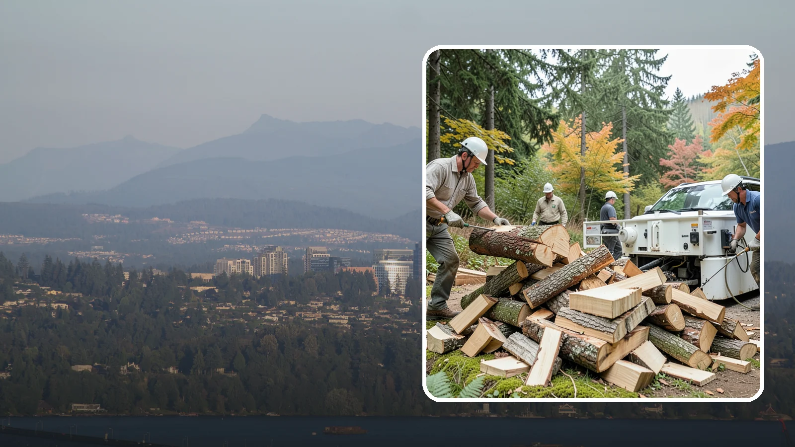 Firewood Splitting in Medina, King County, WA - Firewood splitting that opens up rounds for faster drying and easier handling.