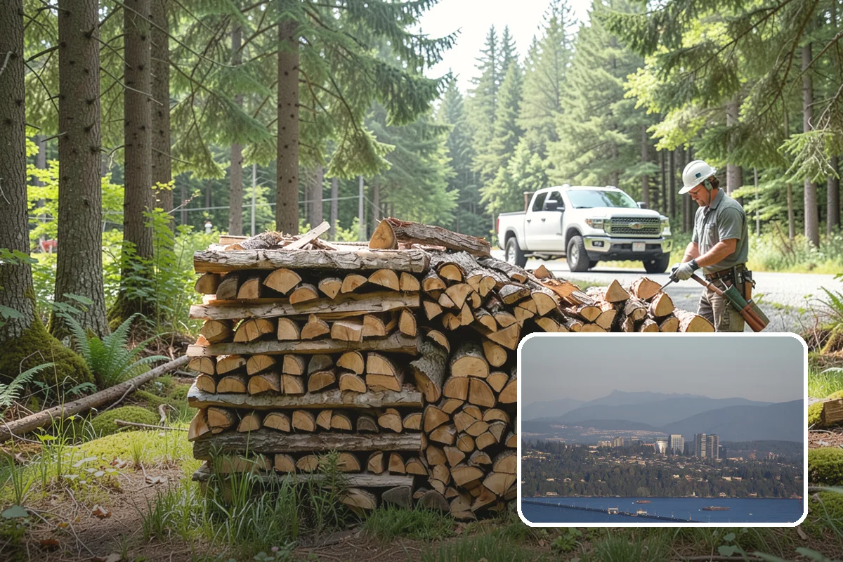 Firewood Splitting in Medina, King County, WA - Splitting speeds up drying in a damp climate