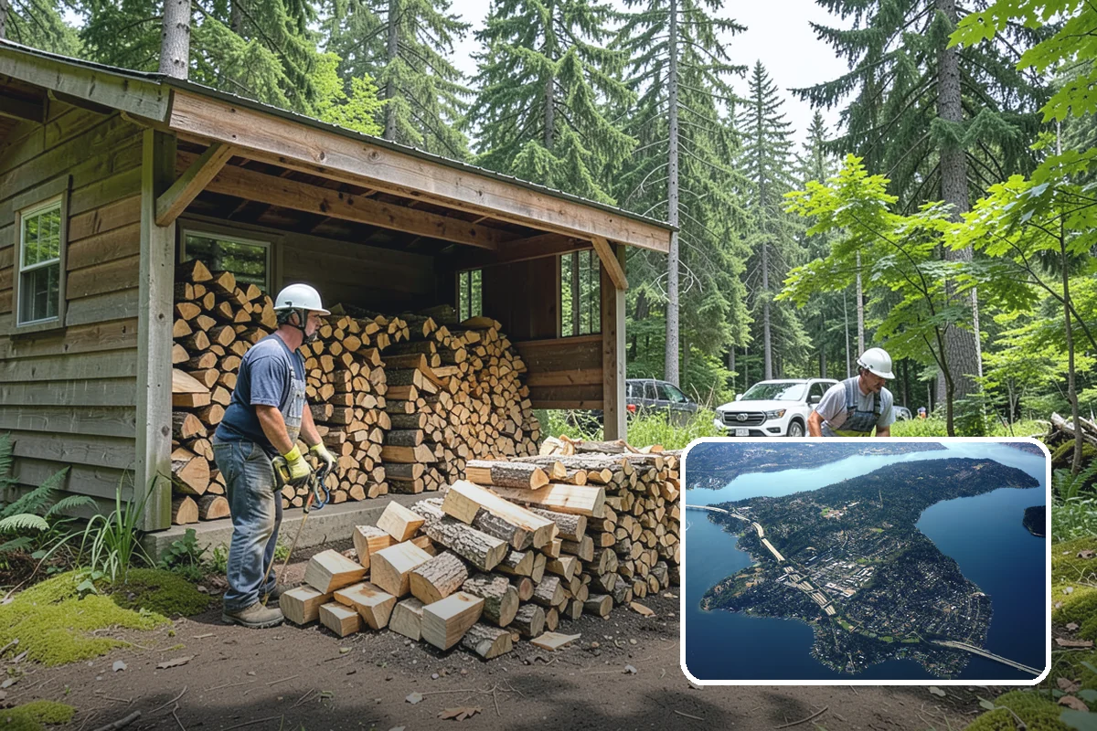 Firewood Splitting in Mercer Island, King County, WA - Splitting speeds up drying in a damp climate