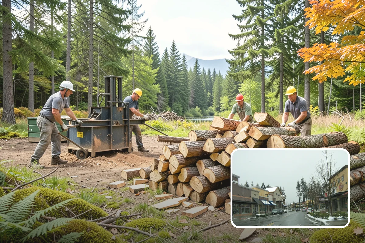 Firewood Splitting in Mill Creek, Snohomish County, WA - Splitting speeds up drying in a damp climate