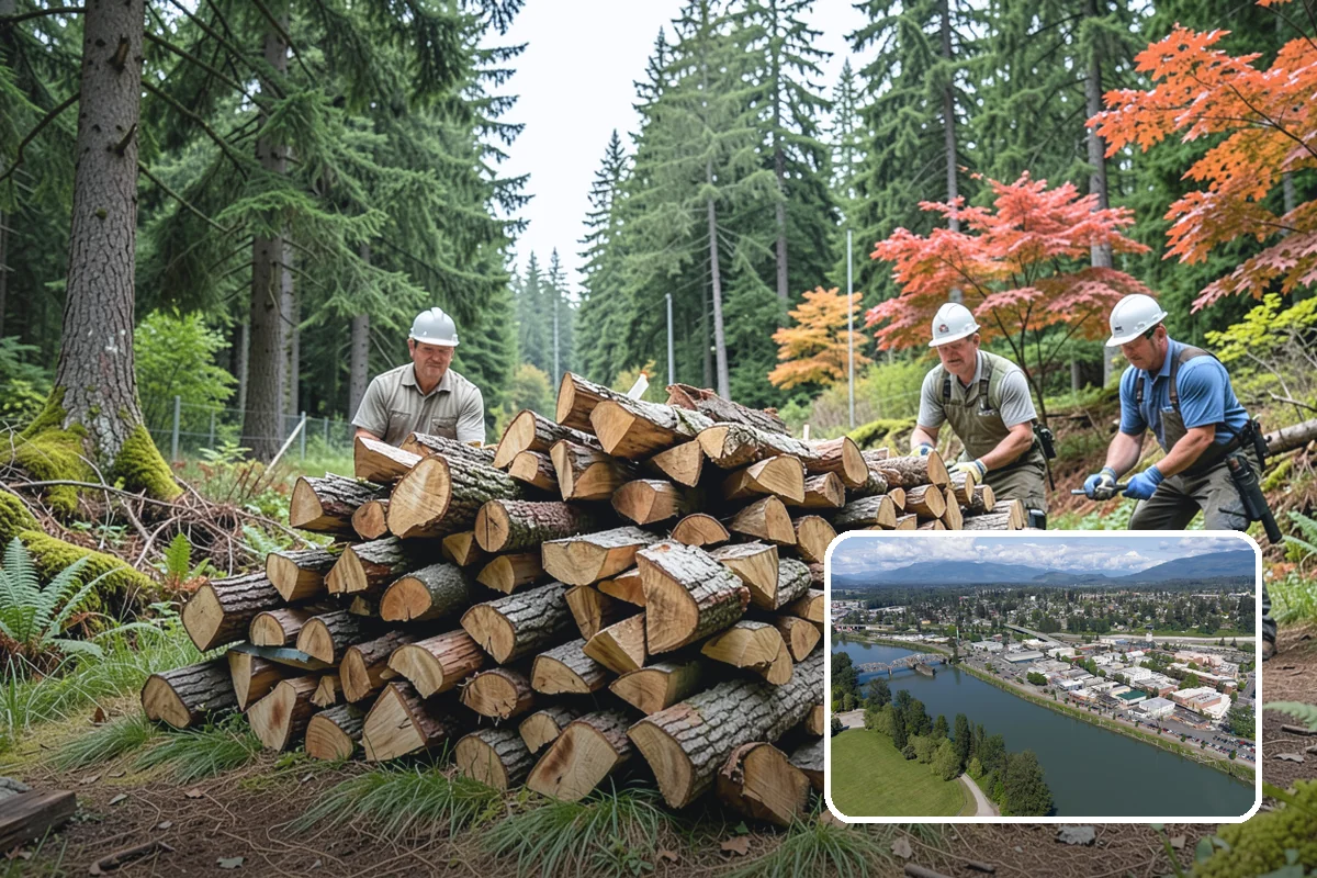 Firewood Splitting in Mount Vernon, Skagit County, WA - Splitting speeds up drying in a damp climate