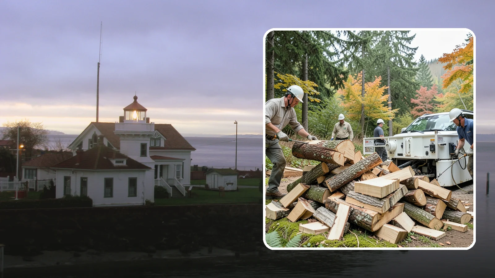 Firewood Splitting in Mukilteo, Snohomish County, WA - Firewood splitting that opens up rounds for faster drying and easier handling.