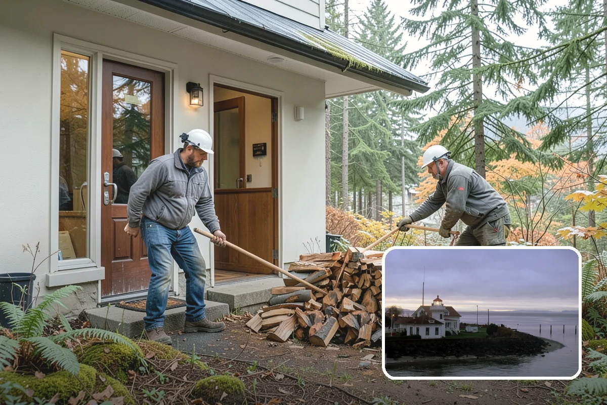 Firewood Splitting in Mukilteo, Snohomish County, WA - Splitting speeds up drying in a damp climate