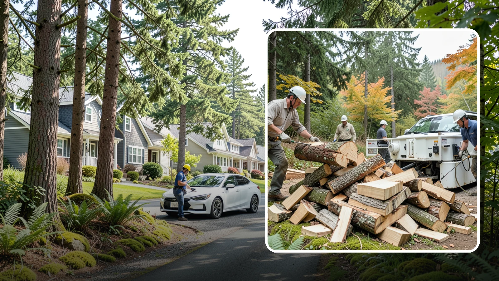 Firewood Splitting in Normandy Park, King County, WA - Firewood splitting that opens up rounds for faster drying and easier handling.