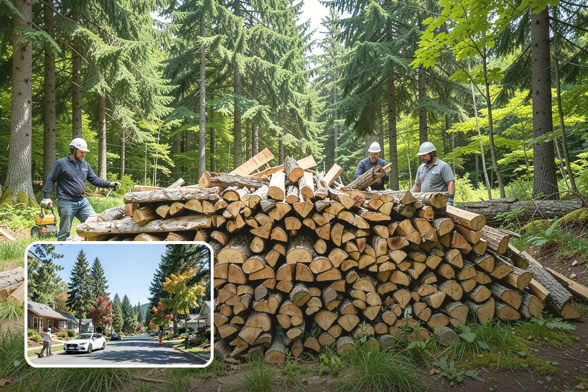 Firewood Splitting in Orting, Pierce County, WA - Splitting speeds up drying in a damp climate