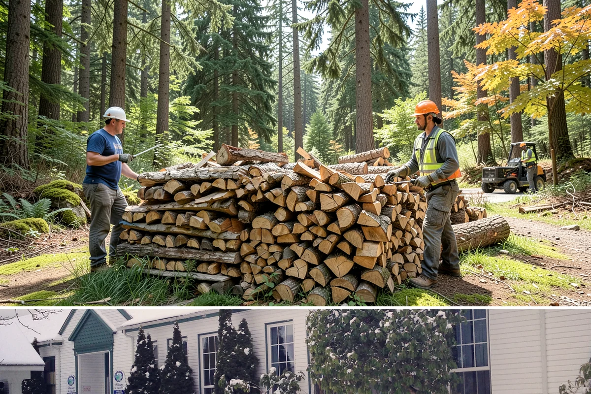 Firewood Splitting in Pacific, King County, WA - Split in the spring so the wood has the warm, drier months to finish seasoning.