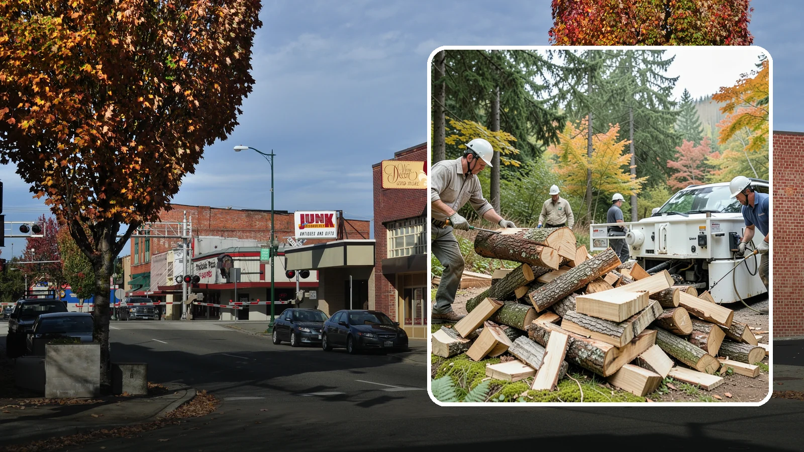 Firewood Splitting in Puyallup, Pierce County, WA - Firewood splitting that opens up rounds for faster drying and easier handling.