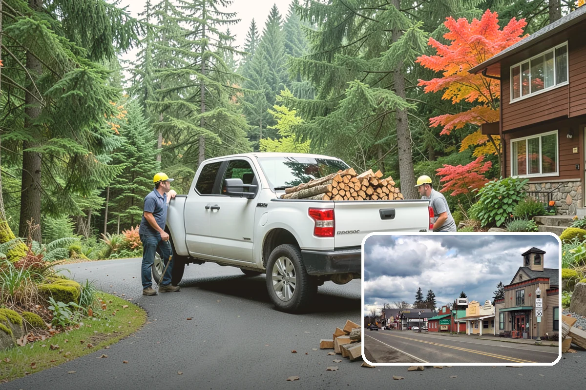 Firewood Splitting in Roy, Pierce County, WA - Splitting speeds up drying in a damp climate