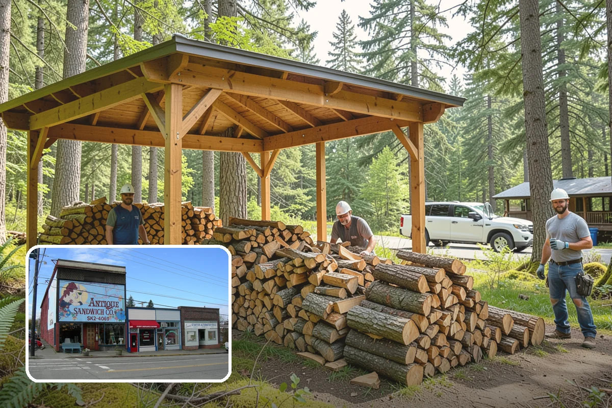 Firewood Splitting in Ruston, Pierce County, WA - Splitting speeds up drying in a damp climate
