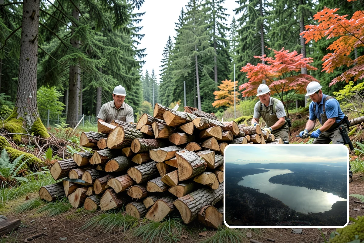 Firewood Splitting in Sammamish, King County, WA - Splitting speeds up drying in a damp climate