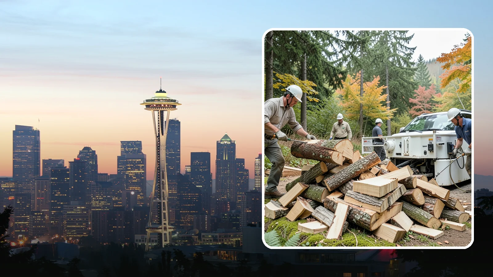 Firewood Splitting in Seattle, King County, WA - Firewood splitting that opens up rounds for faster drying and easier handling.