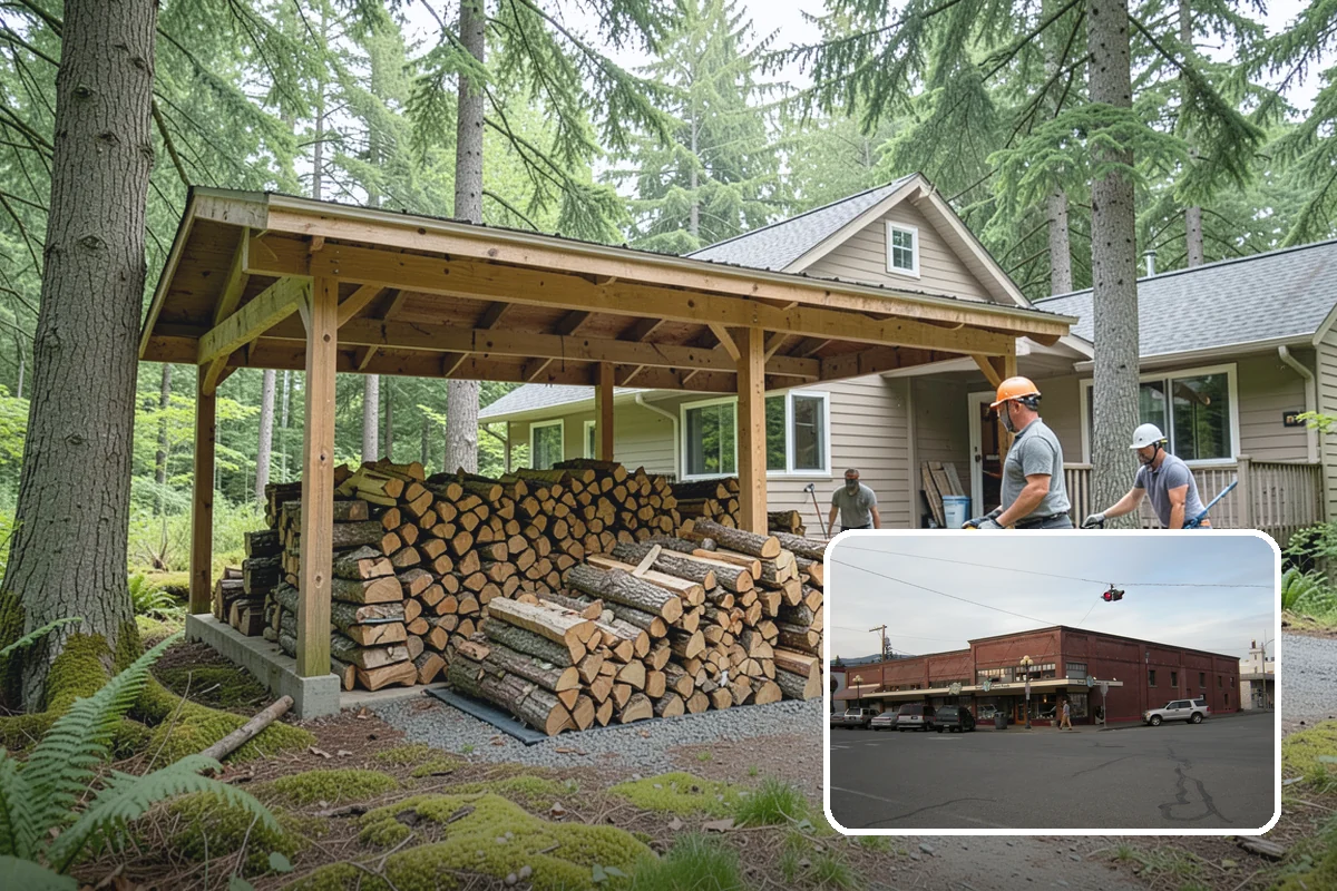 Firewood Splitting in Sedro-Woolley, Skagit County, WA - Splitting speeds up drying in a damp climate