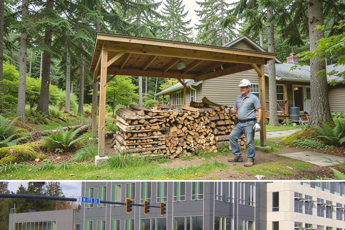 Firewood Splitting in Shoreline, King County, WA - Split in the spring so the wood has the warm, drier months to finish seasoning.