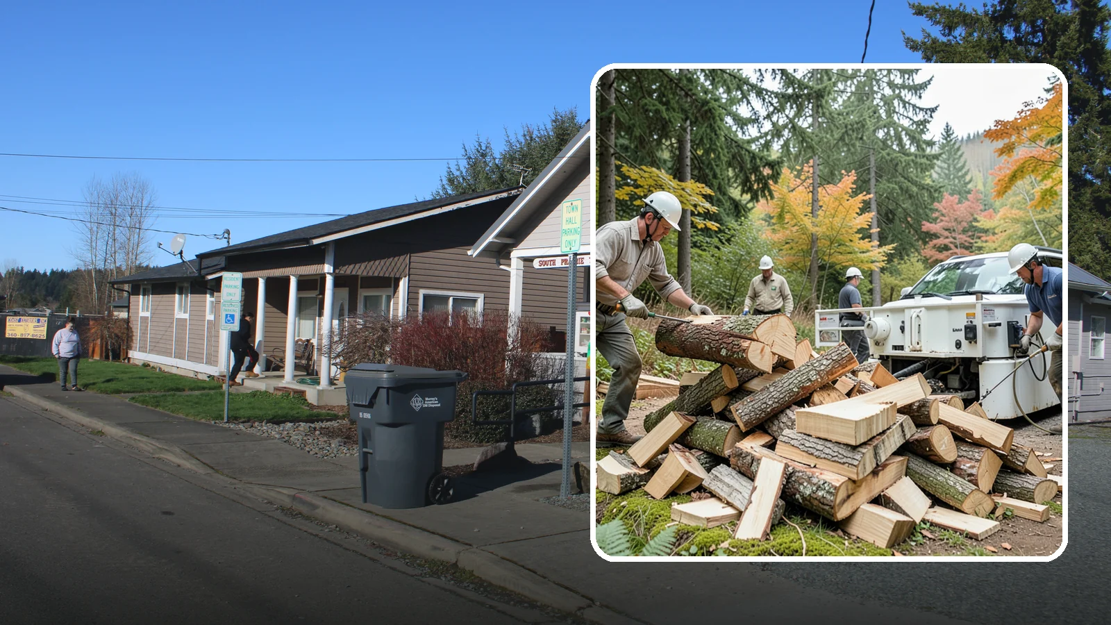 Firewood Splitting in South Prairie, Pierce County, WA - Firewood splitting that opens up rounds for faster drying and easier handling.