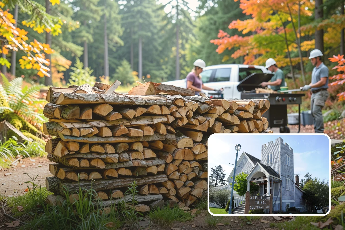 Firewood Splitting in Steilacoom, Pierce County, WA - Splitting speeds up drying in a damp climate