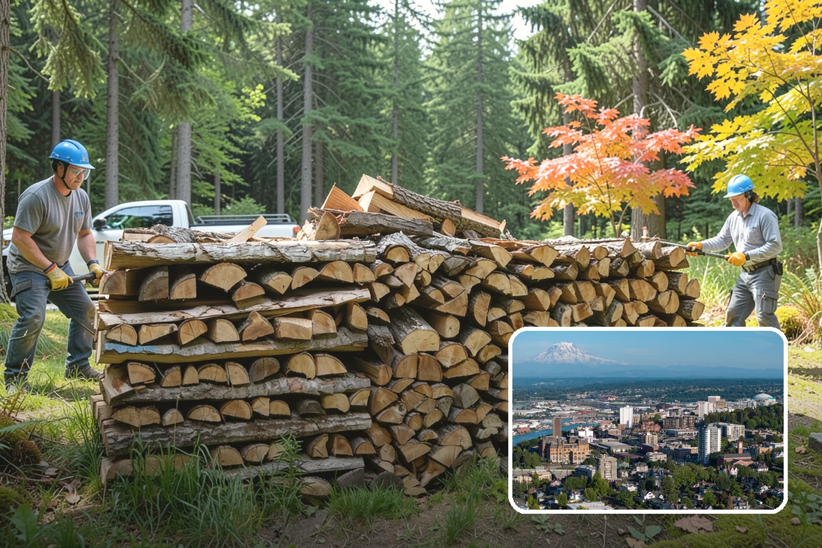 Firewood Splitting in Tacoma, Pierce County, WA - Splitting speeds up drying in a damp climate