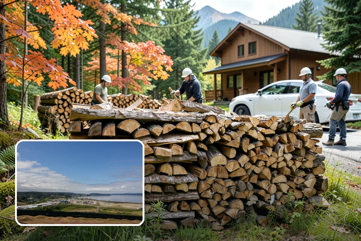 Firewood Splitting in University Place, Pierce County, WA - Splitting speeds up drying in a damp climate