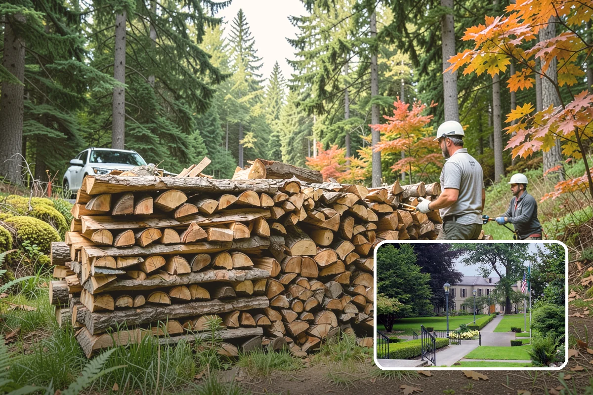 Firewood Splitting in Woodinville, King County, WA - Splitting speeds up drying in a damp climate