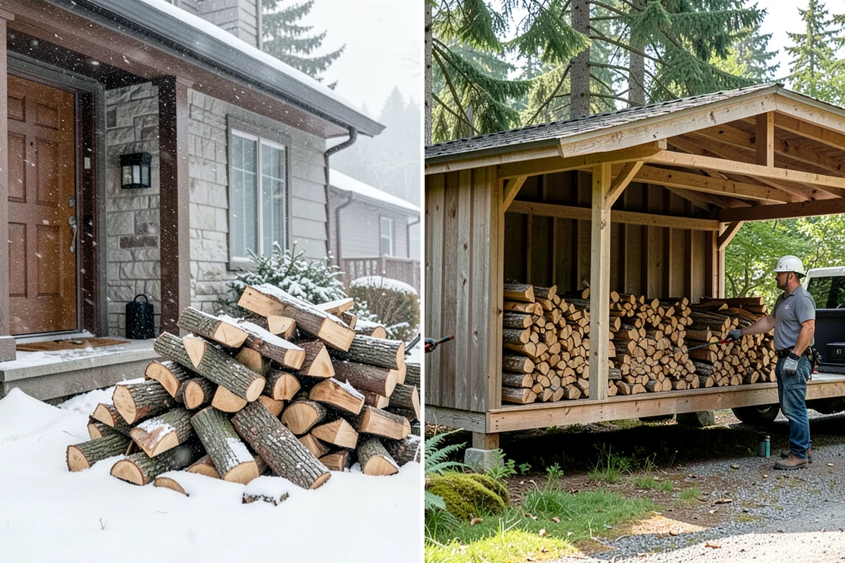 Firewood Stacking Service in Arlington, Snohomish County, WA - Confirm where you want the wood stacked