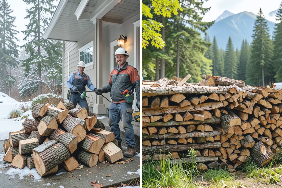 Firewood Stacking Service in Beaux Arts Village, King County, WA - Confirm where you want the wood stacked