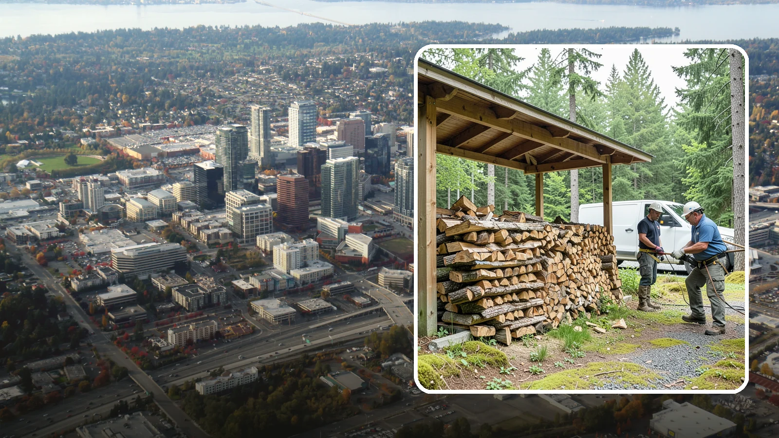 Firewood Stacking Service in Bellevue, King County, WA - Our firewood stacking service neatly and securely stacks your delivered wood so it seasons well and stays easy to access.