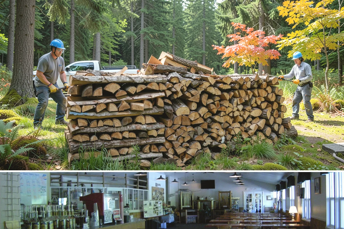 Firewood Stacking Service in Black Diamond, King County, WA - Valuable in spring and summer when proper stacking maximizes seasoning before winter.