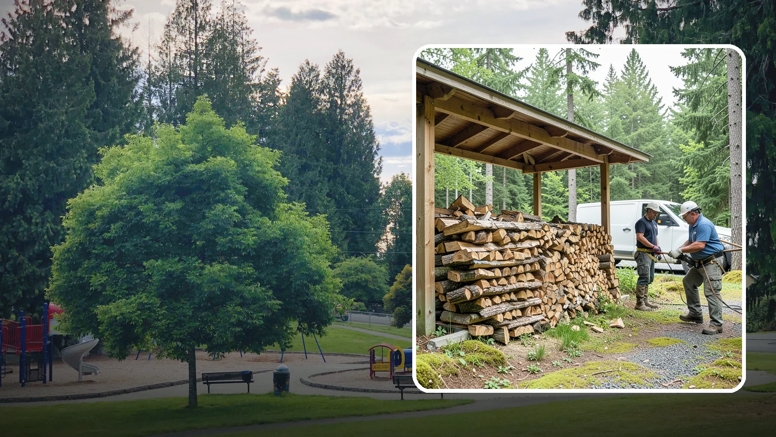 Firewood Stacking Service in Bonney Lake, Pierce County, WA - Our firewood stacking service neatly and securely stacks your delivered wood so it seasons well and stays easy to access.