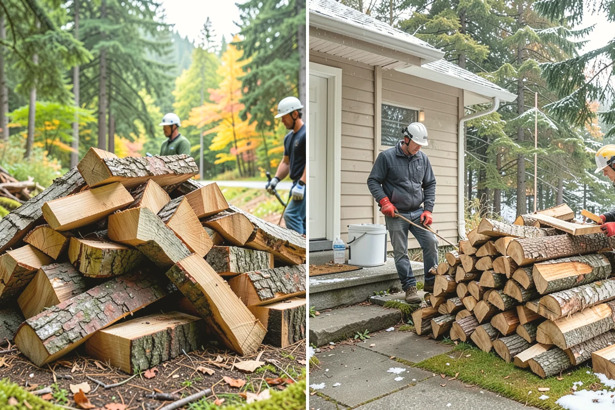 Firewood Stacking Service in Carnation, King County, WA - Confirm where you want the wood stacked