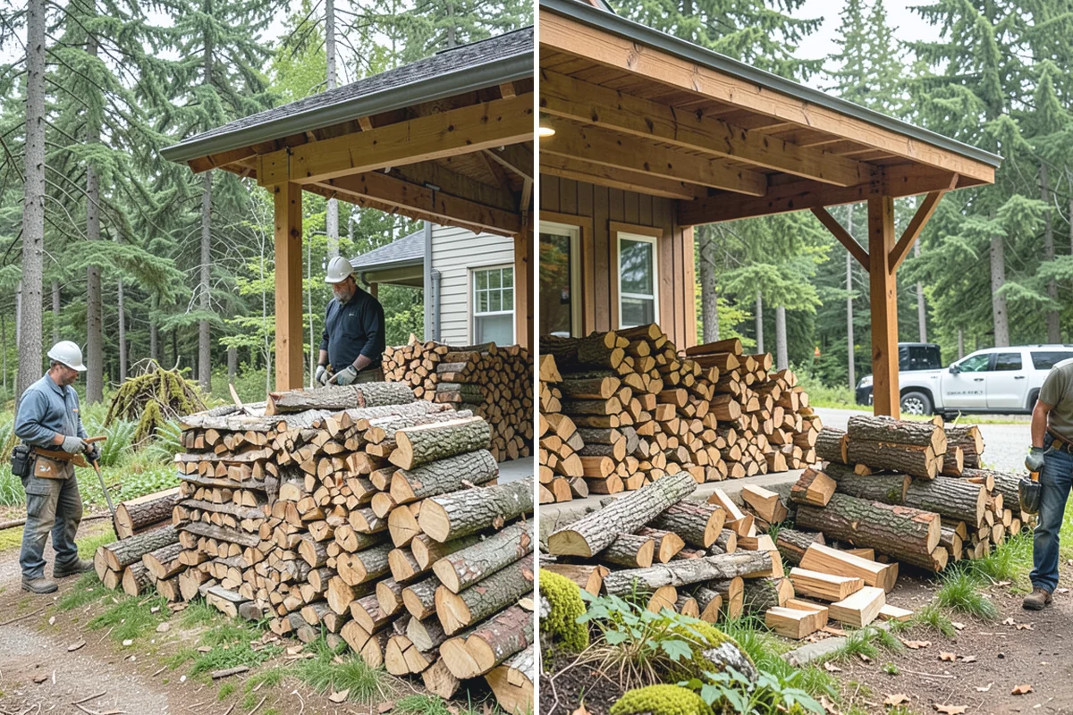 Firewood Stacking Service in Des Moines, King County, WA - Confirm where you want the wood stacked